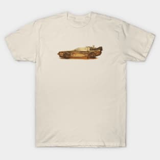 Lost in the Wild Wild West! (Golden Delorean Doubleexposure Art) T-Shirt